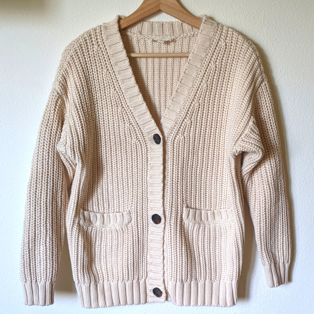Organic Cotton Chuncky Cable Knit Cardigan